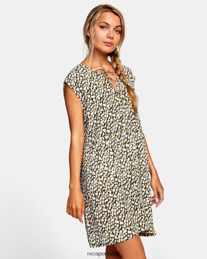 nadar RVCA mulheres vestido babydoll raso sem mangas preto N00F2H1655