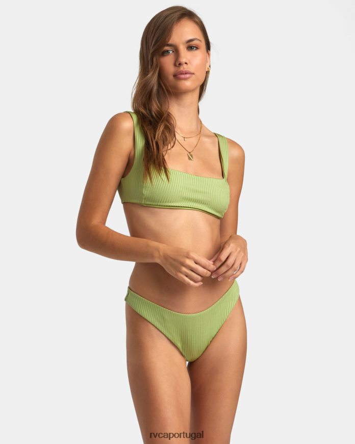 nadar RVCA mulheres Top de biquíni bralette quadrado Second Life samambaia N00F2H1639