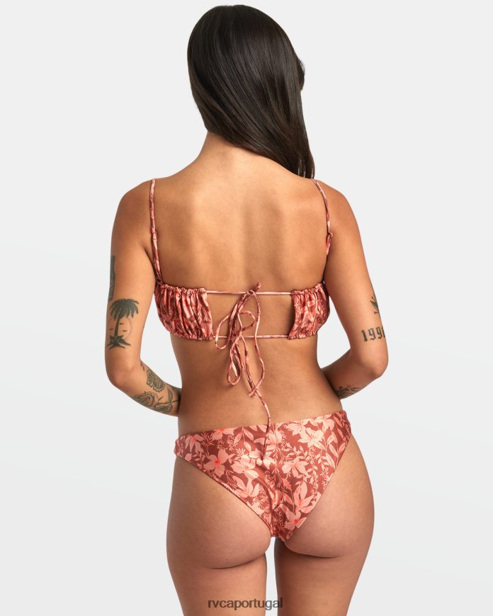 nadar RVCA mulheres Top de biquíni cai-cai de 2 vias oasis sândalo N00F2H1416