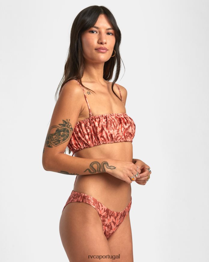 nadar RVCA mulheres Top de biquíni cai-cai de 2 vias oasis sândalo N00F2H1416