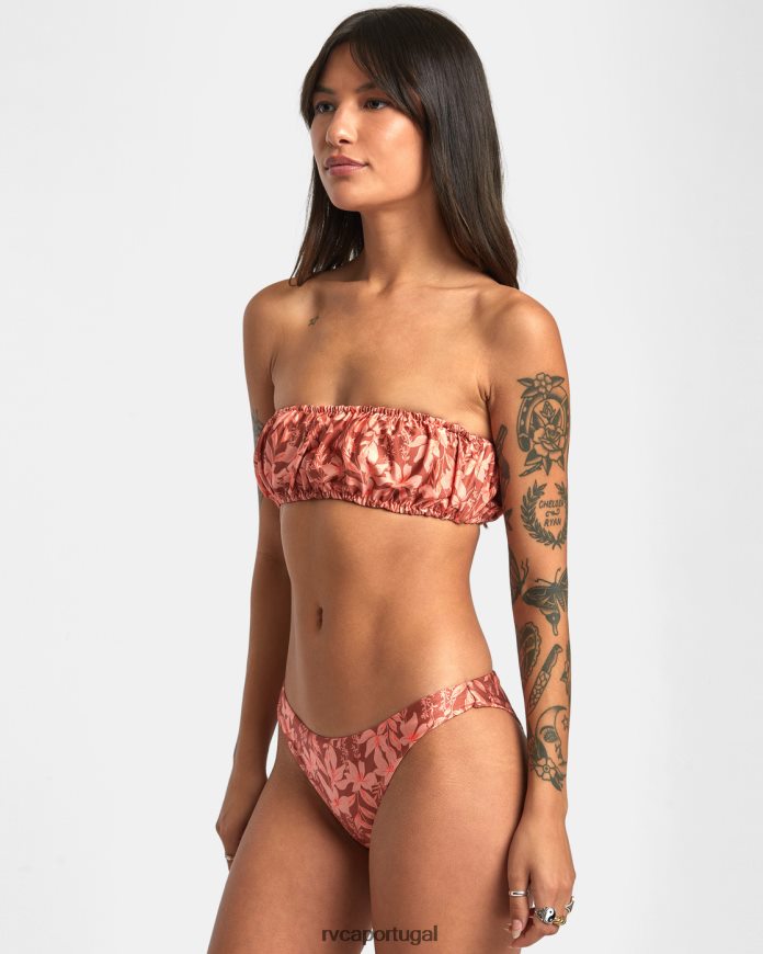 nadar RVCA mulheres Top de biquíni cai-cai de 2 vias oasis sândalo N00F2H1416