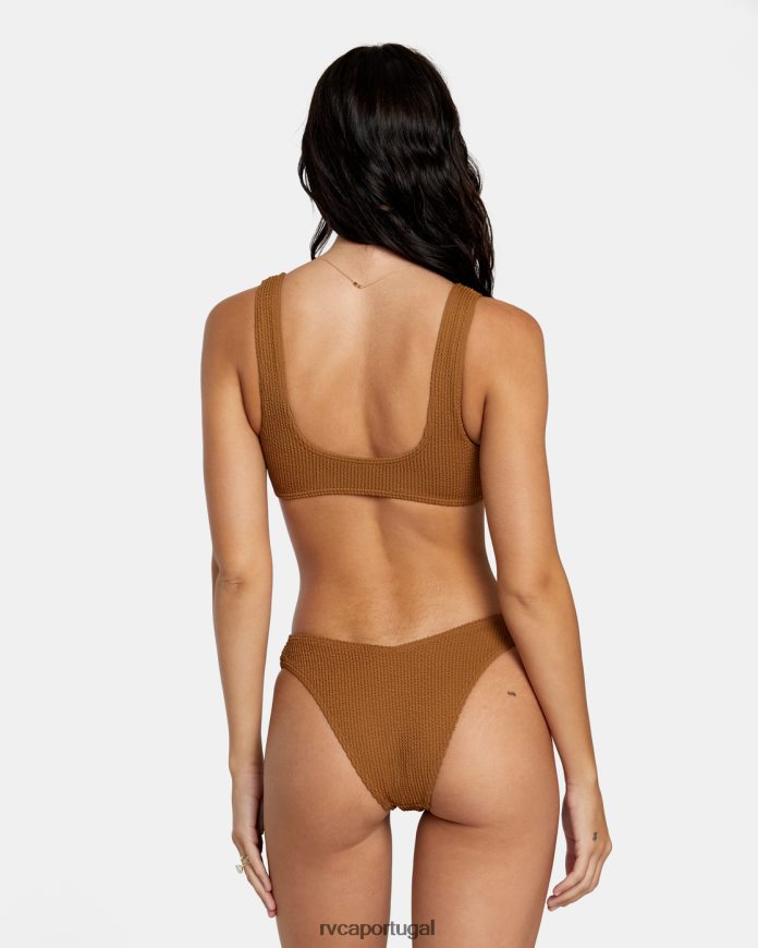 nadar RVCA mulheres top de biquíni bralette com textura de sulcos Siena N00F2H1254