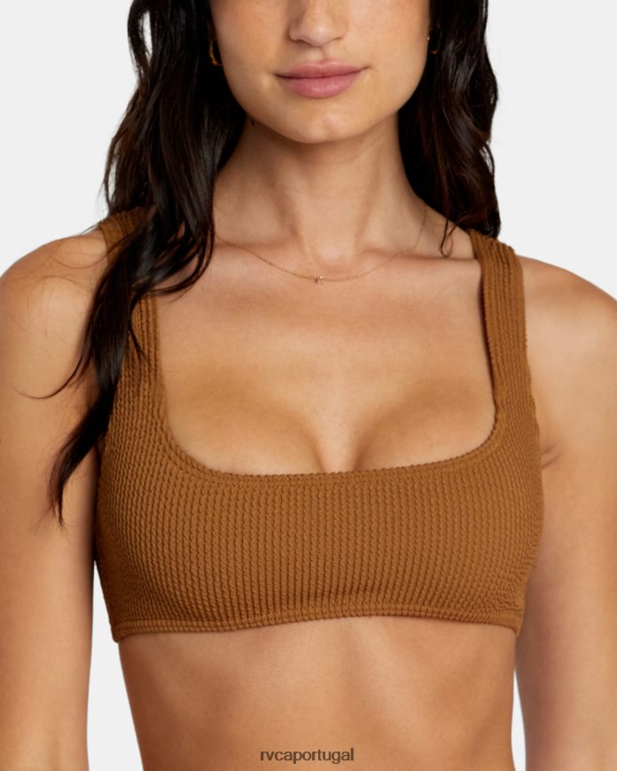 nadar RVCA mulheres top de biquíni bralette com textura de sulcos Siena N00F2H1254