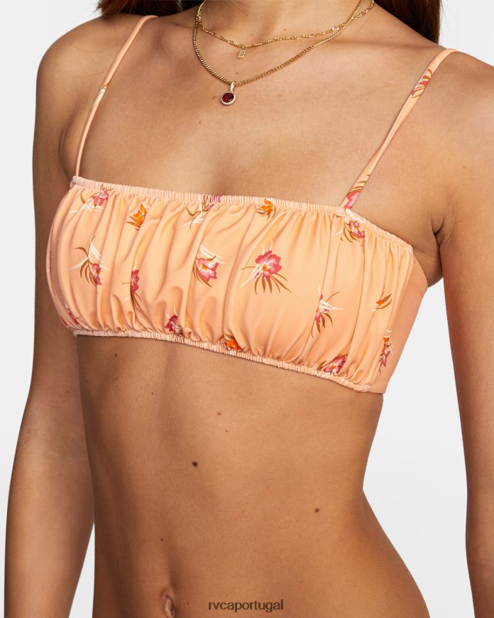 nadar RVCA mulheres top de biquíni cai-cai fácil de amar coral N00F2H1580