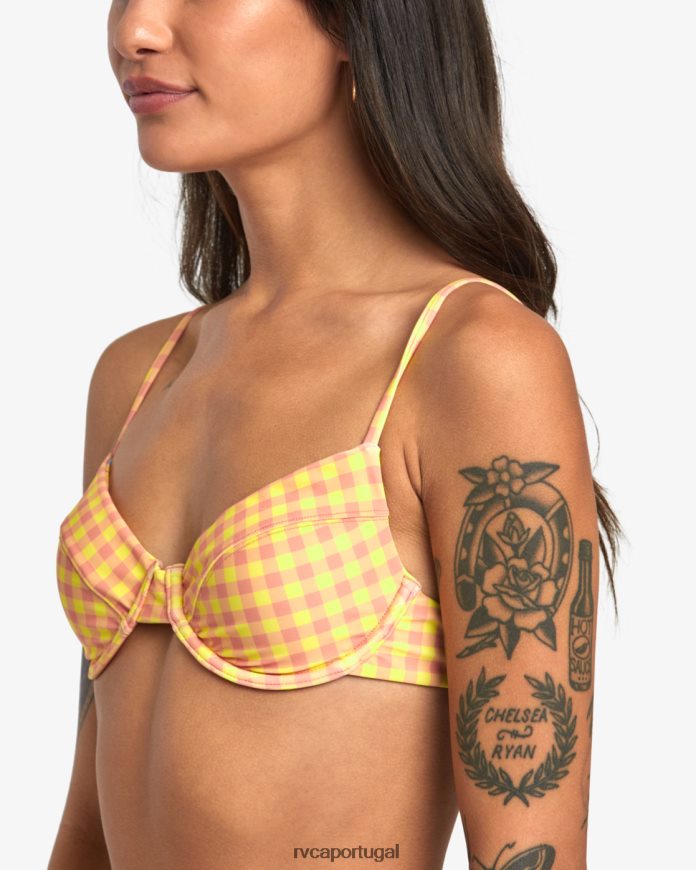 nadar RVCA mulheres top de biquíni com aros e sunkissed Lilikoi N00F2H1386