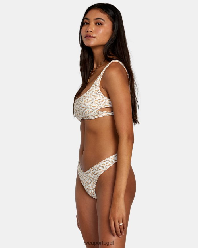 nadar RVCA mulheres top de biquíni com sutiã reversível micro magic tangerina N00F2H1164