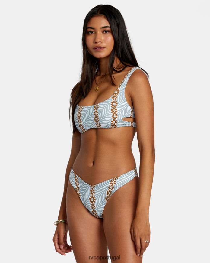 nadar RVCA mulheres top de biquíni com sutiã reversível micro magic xisto N00F2H1163