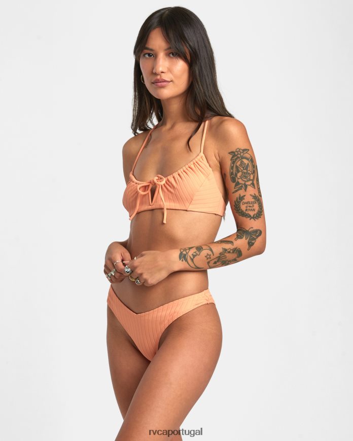 nadar RVCA mulheres top de biquíni crossback com costela larga Lilikoi N00F2H1430