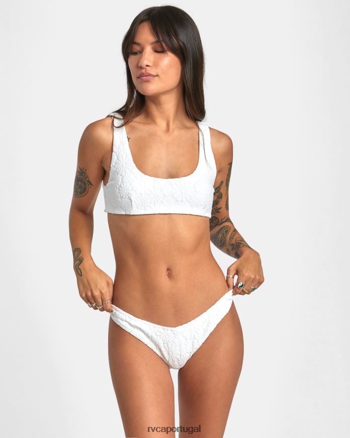 nadar RVCA mulheres top de biquíni dolly bralette sussurrar branco N00F2H1397