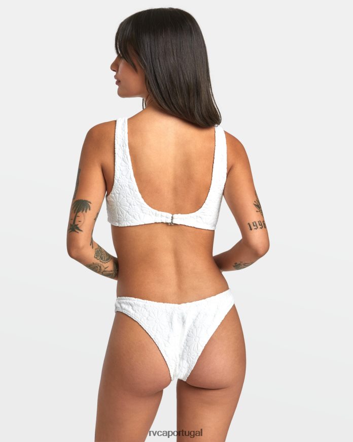 nadar RVCA mulheres top de biquíni dolly bralette sussurrar branco N00F2H1397