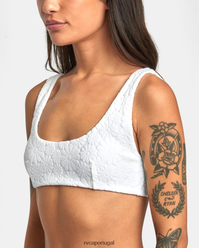 nadar RVCA mulheres top de biquíni dolly bralette sussurrar branco N00F2H1397