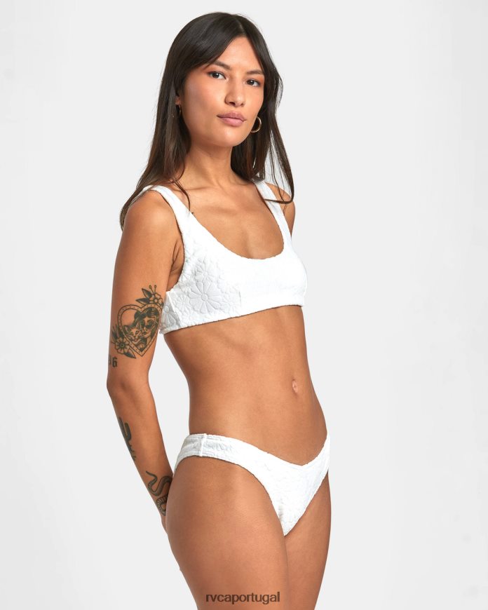 nadar RVCA mulheres top de biquíni dolly bralette sussurrar branco N00F2H1397