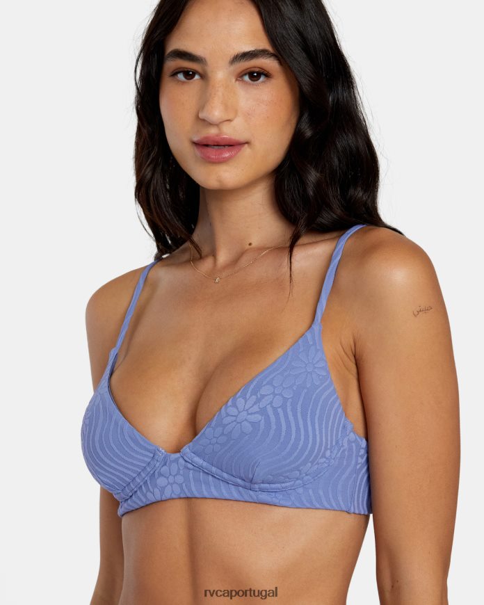 nadar RVCA mulheres top de biquíni triangular brilhante atordoado costa N00F2H1117