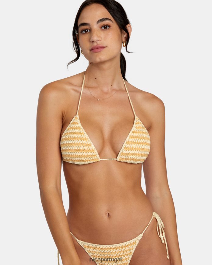 nadar RVCA mulheres top de biquíni triangular greenpacha flor frente única multi N00F2H1157