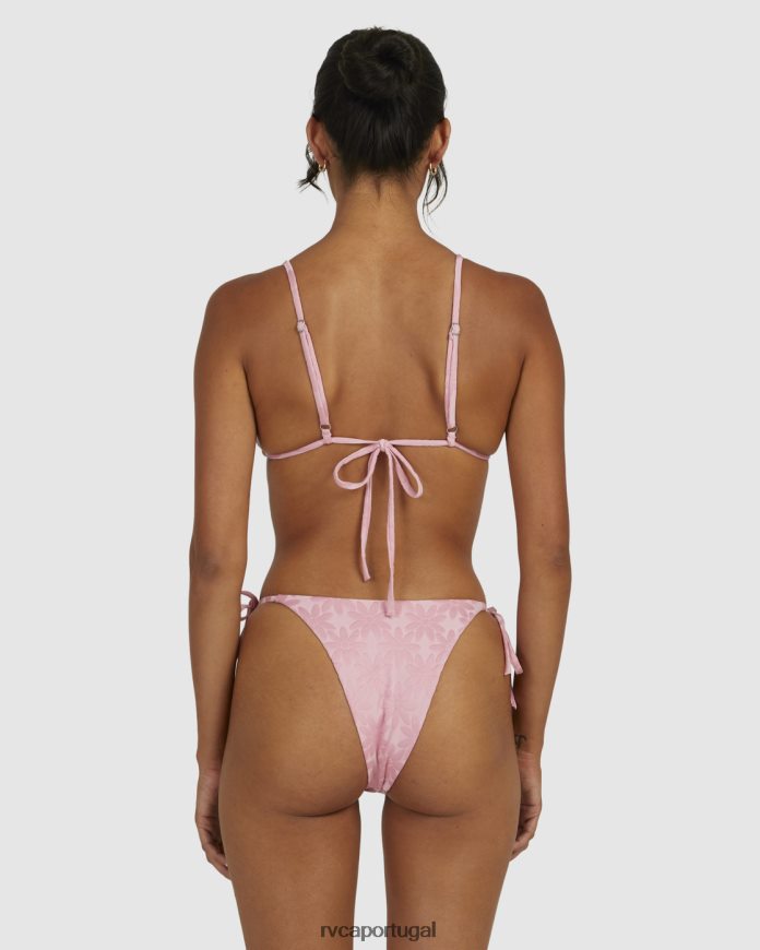 nadar RVCA mulheres top de biquíni triangular margarida slide mar rosa N00F2H1708