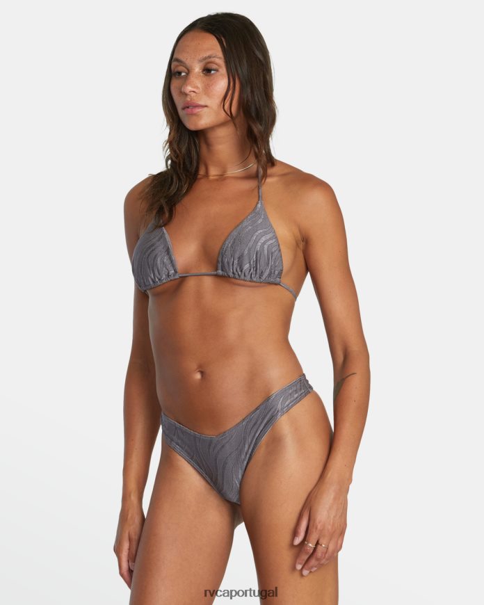 nadar RVCA mulheres top de biquíni triangular slide feral Tubarão N00F2H1612