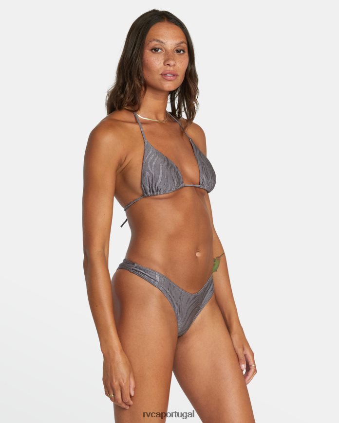 nadar RVCA mulheres top de biquíni triangular slide feral Tubarão N00F2H1612