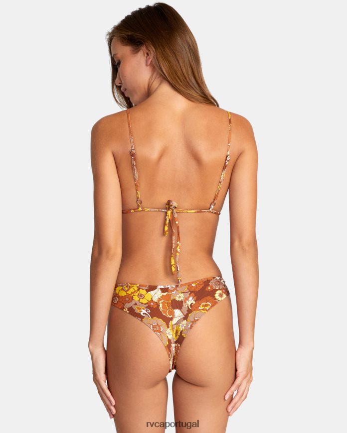 nadar RVCA mulheres top de biquíni triangular slide flor da terra multi N00F2H1497