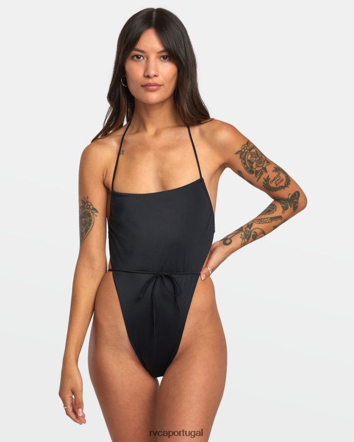 nadar RVCA mulheres maiô swenddal sólido preto N00F2H1298