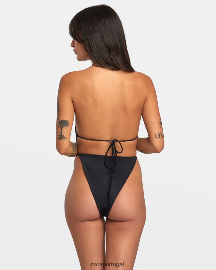 nadar RVCA mulheres maiô swenddal sólido preto N00F2H1298