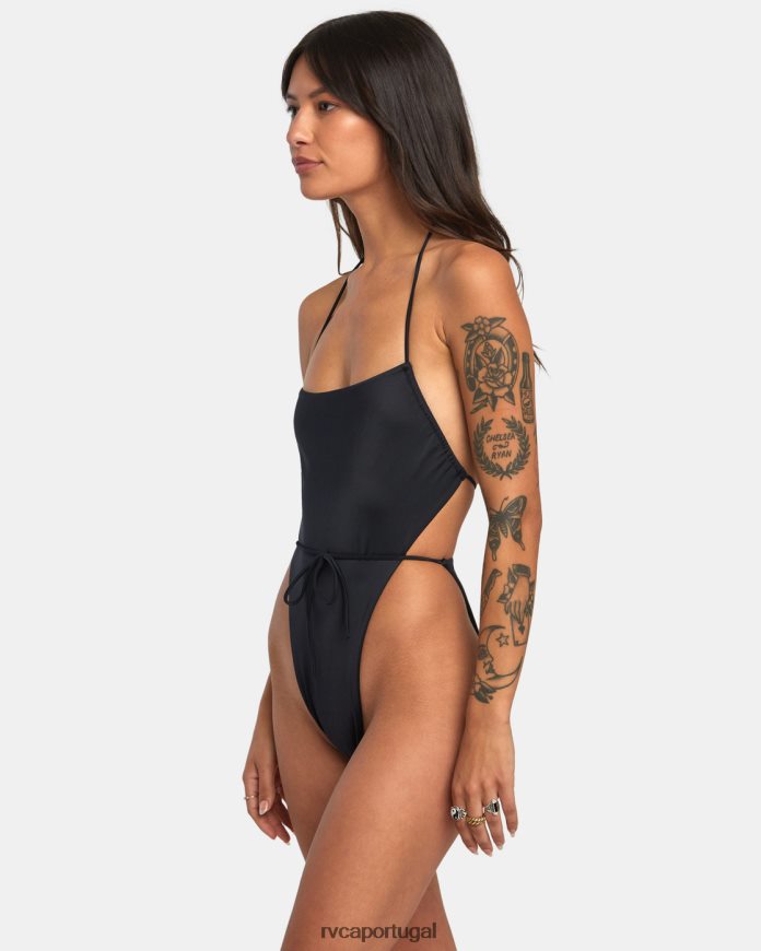 nadar RVCA mulheres maiô swenddal sólido preto N00F2H1298