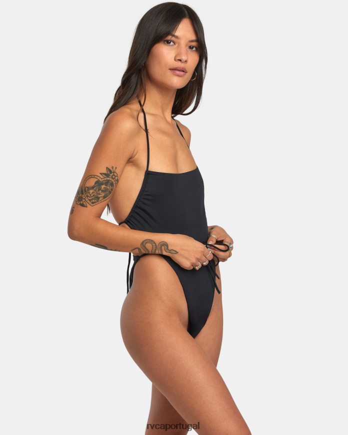 nadar RVCA mulheres maiô swenddal sólido preto N00F2H1298