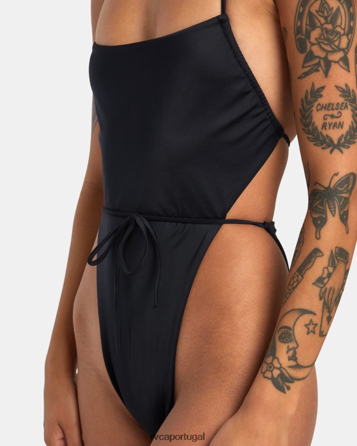 nadar RVCA mulheres maiô swenddal sólido preto N00F2H1298