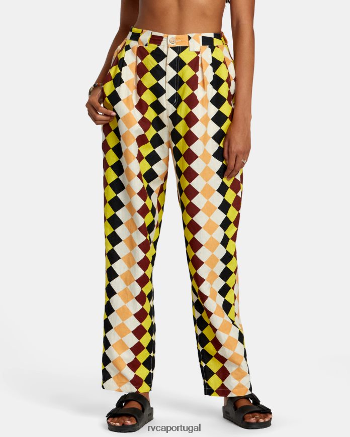 roupas RVCA mulheres calça folgada greenpacha peru multi N00F2H1142