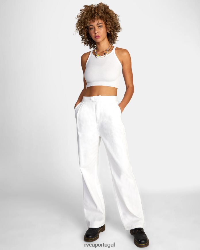 roupas RVCA mulheres calça pepa sussurrar branco N00F2H1692