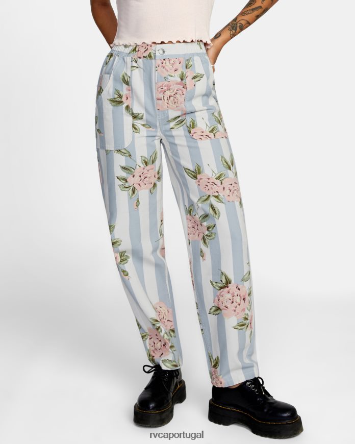 roupas RVCA mulheres calça scrunchie cintura alta nuvem N00F2H1721