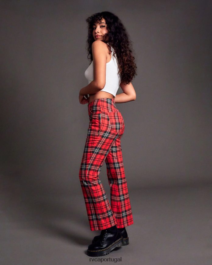 roupas RVCA mulheres calça xadrez ramone crisântemo N00F2H1688