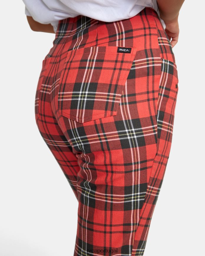 roupas RVCA mulheres calça xadrez ramone crisântemo N00F2H1688