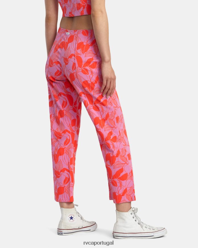 roupas RVCA mulheres calças de cintura alta ciclâmen N00F2H1369
