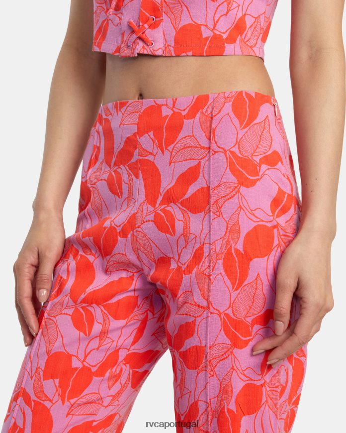 roupas RVCA mulheres calças de cintura alta ciclâmen N00F2H1369