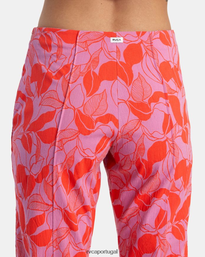 roupas RVCA mulheres calças de cintura alta ciclâmen N00F2H1369