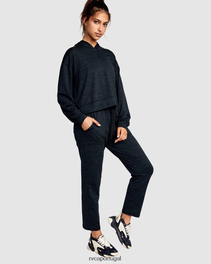 roupas RVCA mulheres calças de treino c-able urze preta N00F2H1648