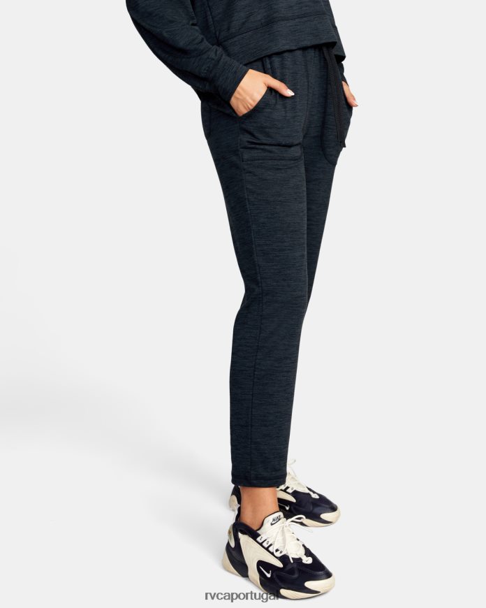 roupas RVCA mulheres calças de treino c-able urze preta N00F2H1648