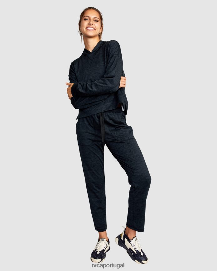 roupas RVCA mulheres calças de treino c-able urze preta N00F2H1648