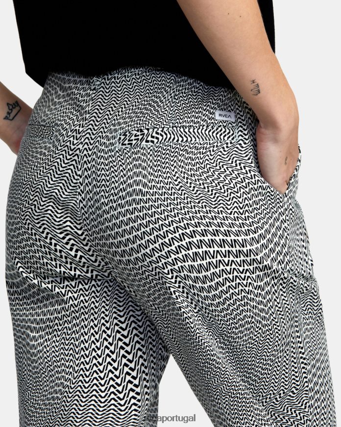 roupas RVCA mulheres calças stretch de fim de semana sussurrar branco N00F2H1728