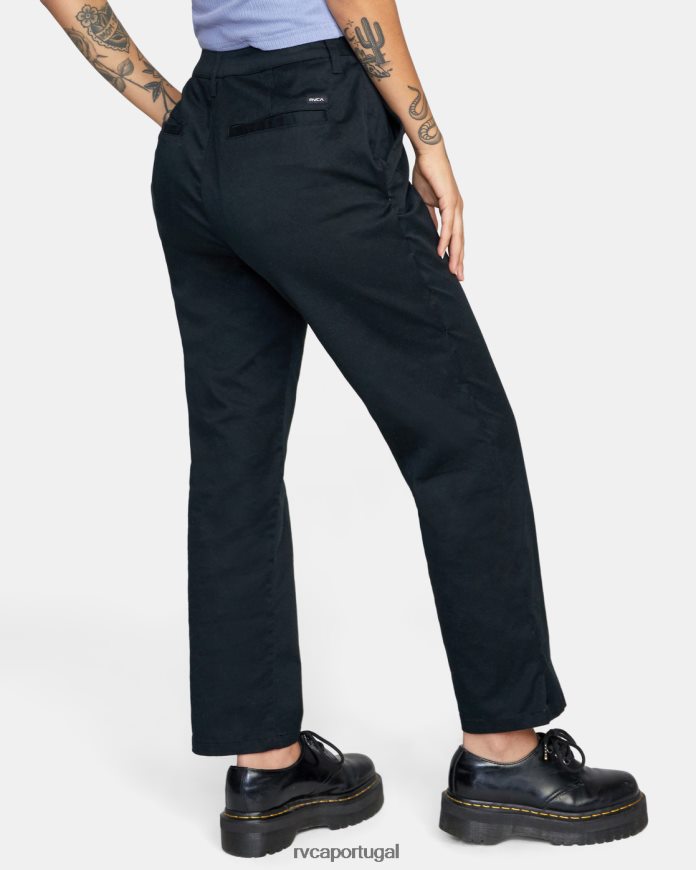 roupas RVCA mulheres calças stretch de fim de semana verdadeiro Preto N00F2H1300
