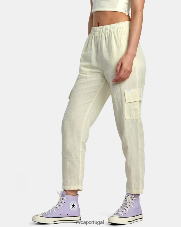 roupas RVCA mulheres novas calças cargo yume limão N00F2H1412