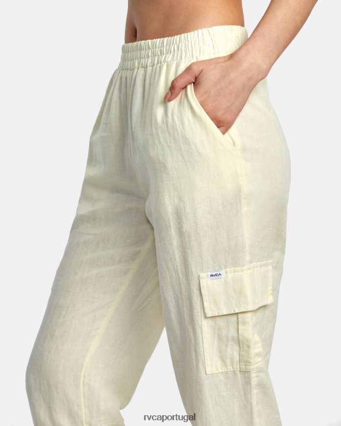 roupas RVCA mulheres novas calças cargo yume limão N00F2H1412