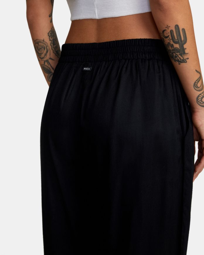 roupas RVCA mulheres novas calças de praia yume preto N00F2H1281