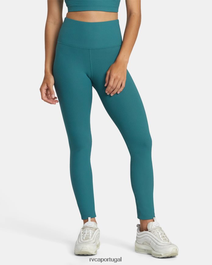 roupas RVCA mulheres rose machado legging técnica cintura alta cerceta N00F2H1177