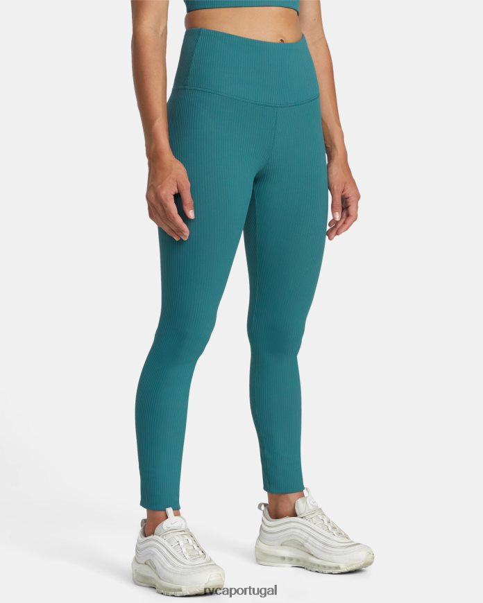 roupas RVCA mulheres rose machado legging técnica cintura alta cerceta N00F2H1177