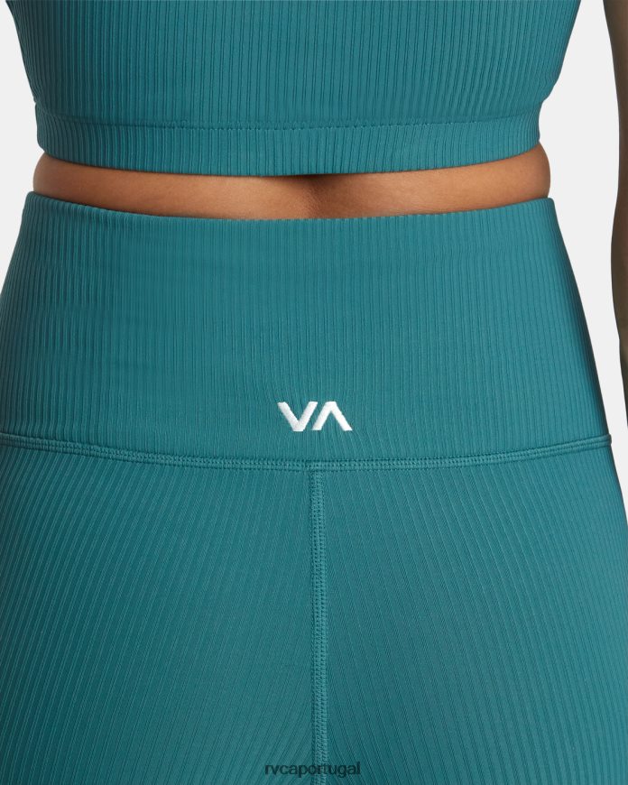 roupas RVCA mulheres rose machado legging técnica cintura alta cerceta N00F2H1177