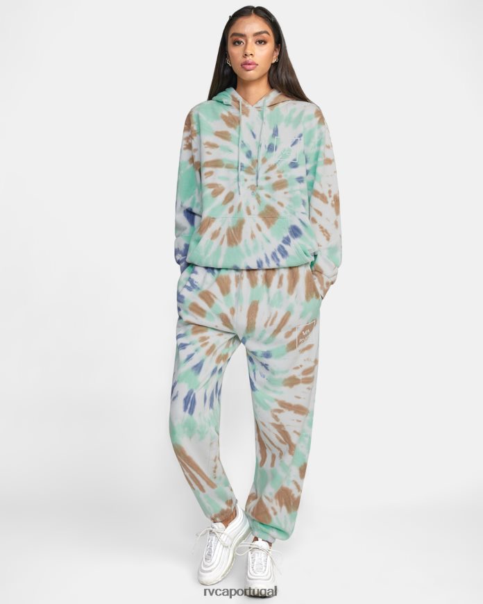 roupas RVCA mulheres todo o caminho calça de moletom tie-dye hortelã N00F2H1664