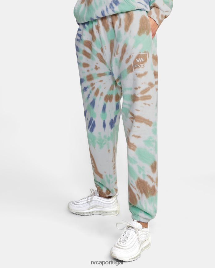 roupas RVCA mulheres todo o caminho calça de moletom tie-dye hortelã N00F2H1664