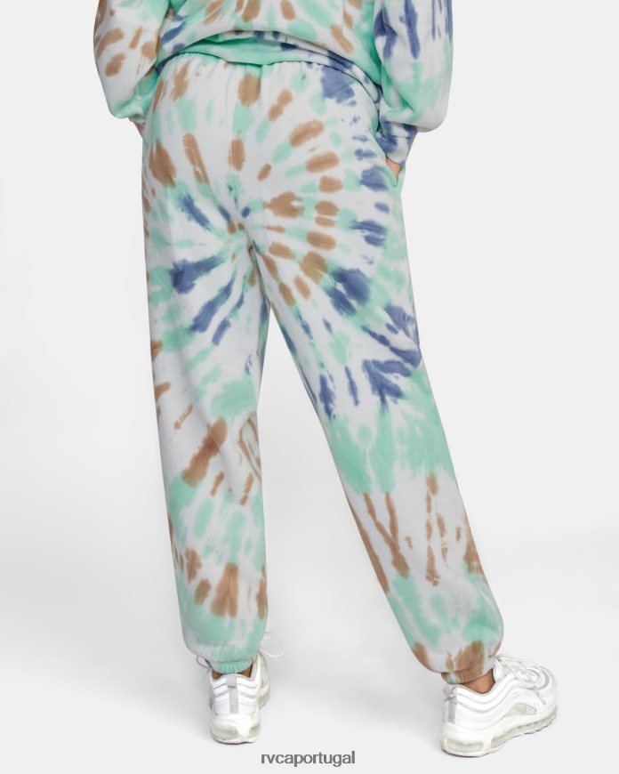 roupas RVCA mulheres todo o caminho calça de moletom tie-dye hortelã N00F2H1664