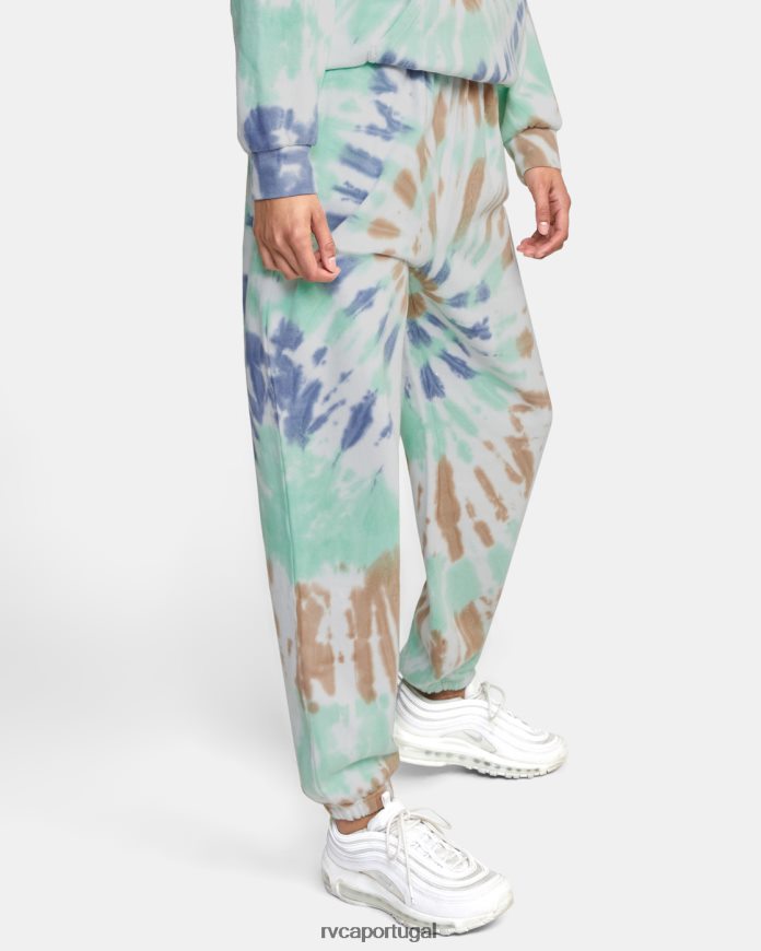 roupas RVCA mulheres todo o caminho calça de moletom tie-dye hortelã N00F2H1664